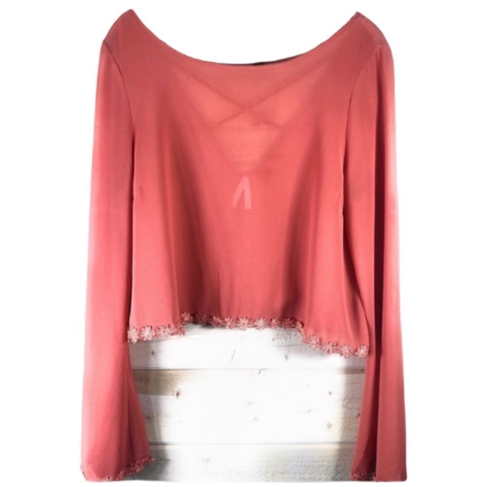 Kaitlyn Sheer Terra Cotta Blouse